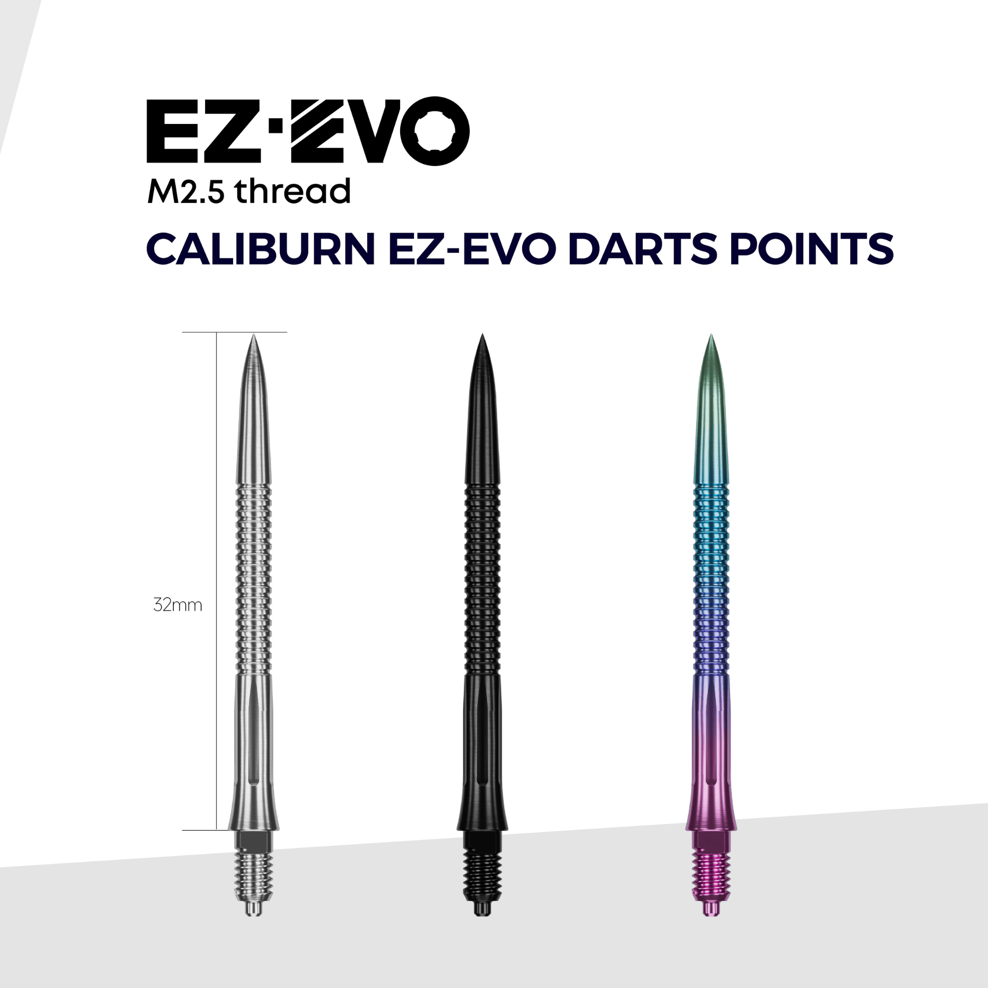 Caliburn EZ-EVO Small Grooved Spitzen - Silver Maße
