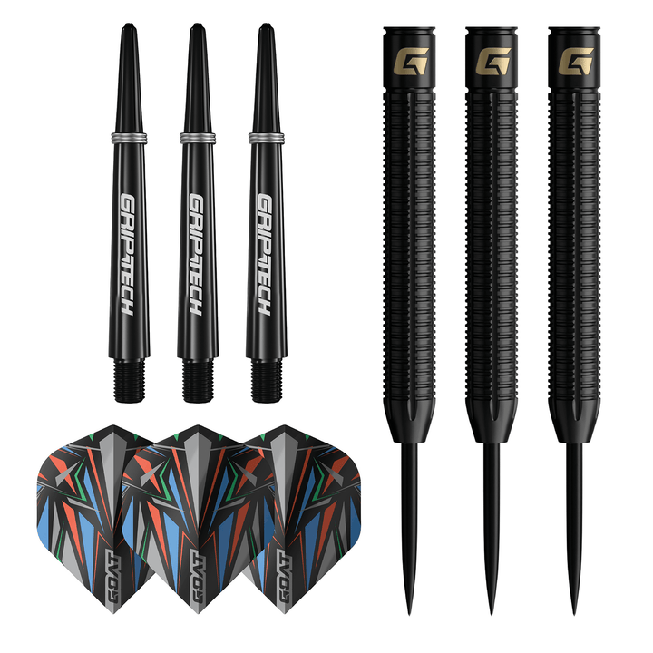 GOAT Athlete Black Steeldarts package contents