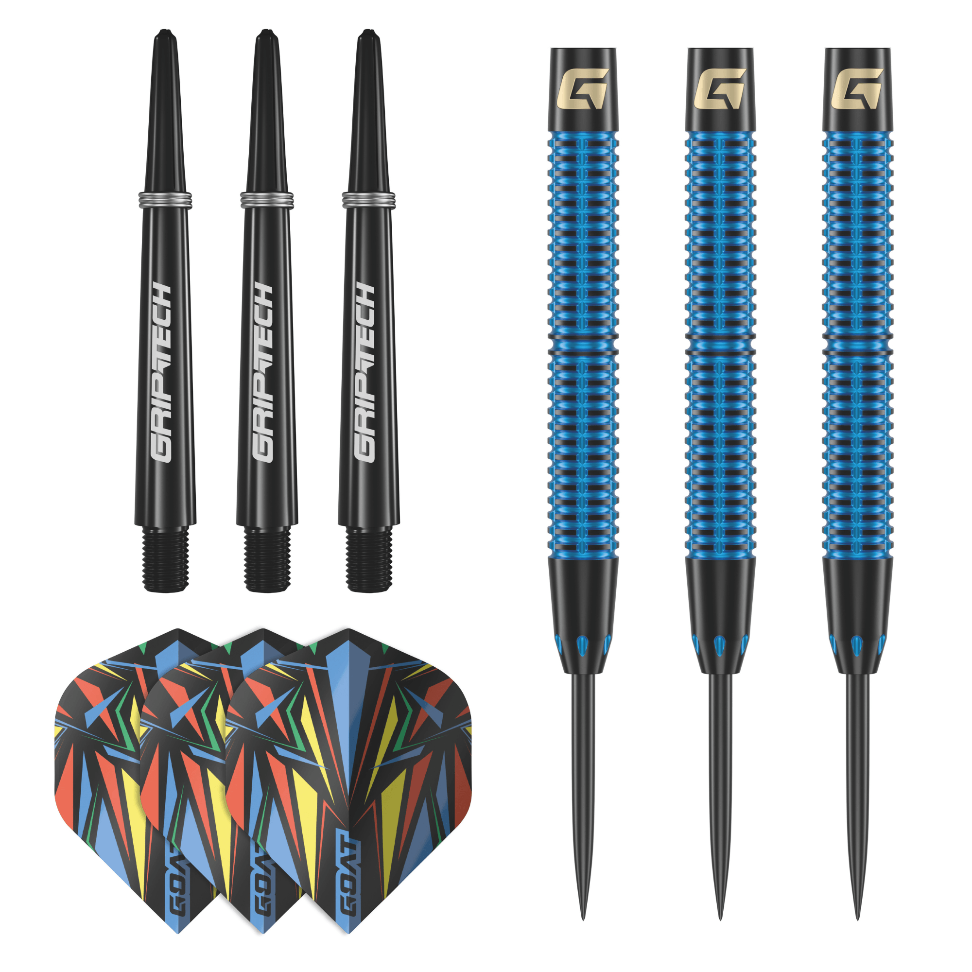 GOAT Athlete Blue Brass Steeldarts Packungsinhalt