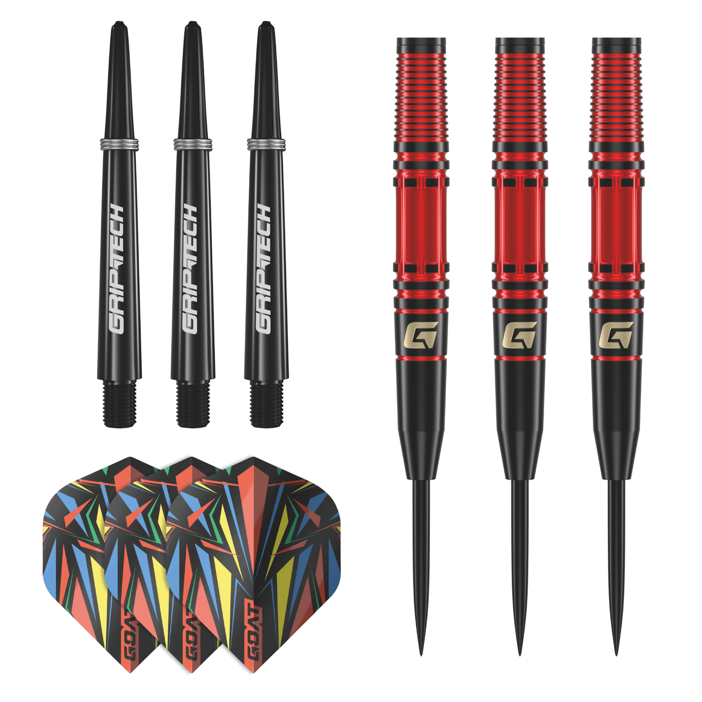 GOAT Athlete Red Brass Steeldarts Packungsinhalt