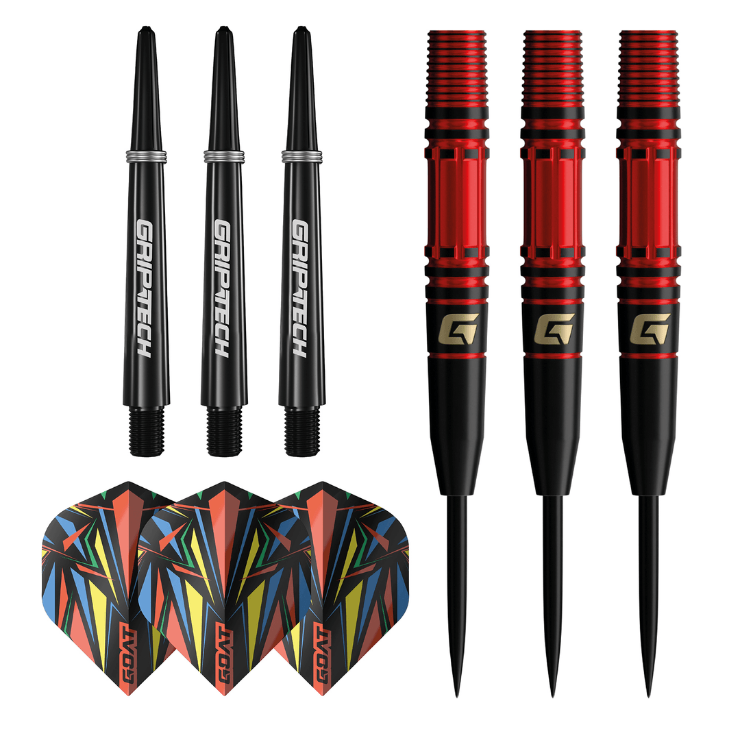 GOAT Athlete Red Steeldarts package contents