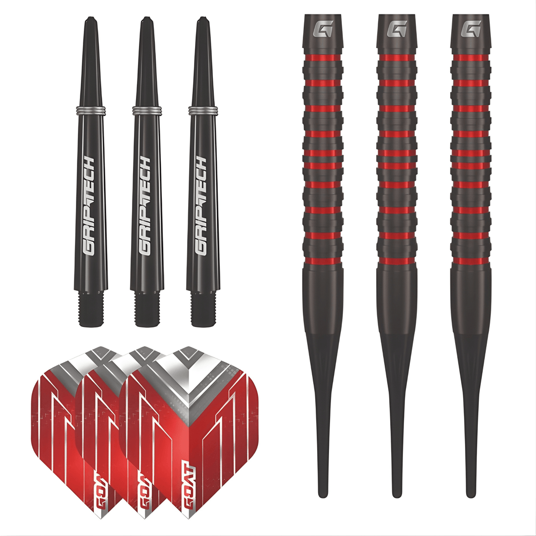 GOAT Podium Black & Red Soft Darts Package Contents