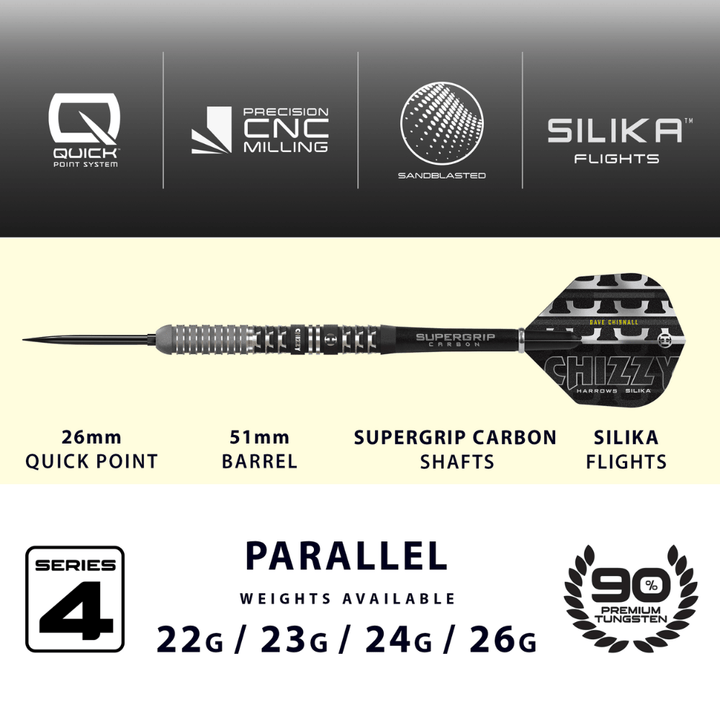 Harrows Chizzy Series 4 QP Steeldarts Abmessungen