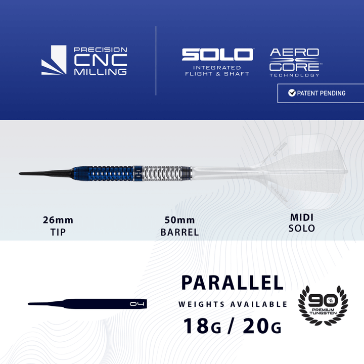 Harrows Geo Parallel Softdarts Abmessungen