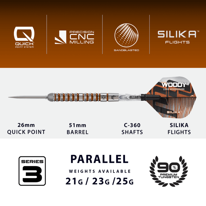 Harrows Luke Woodhouse Series 3 QP Steeldarts Abmessungen