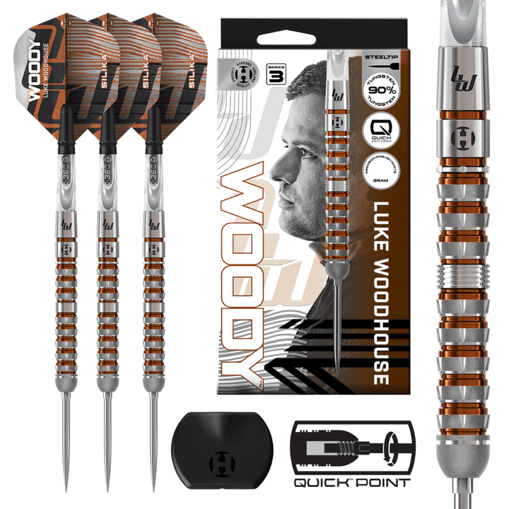 Harrows Luke Woodhouse Series 3 QP Steeldarts Lieferumfang