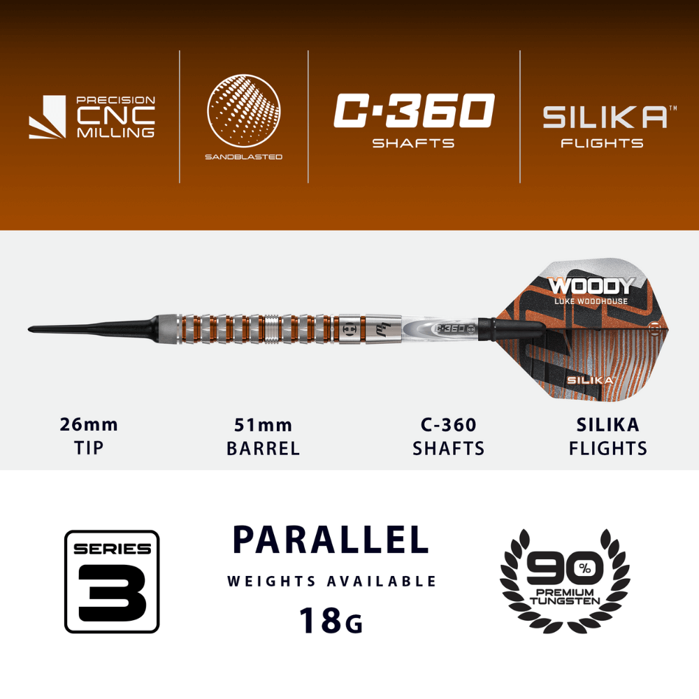 Harrows Luke Woodhouse Series 3 Softdarts Abmessungen