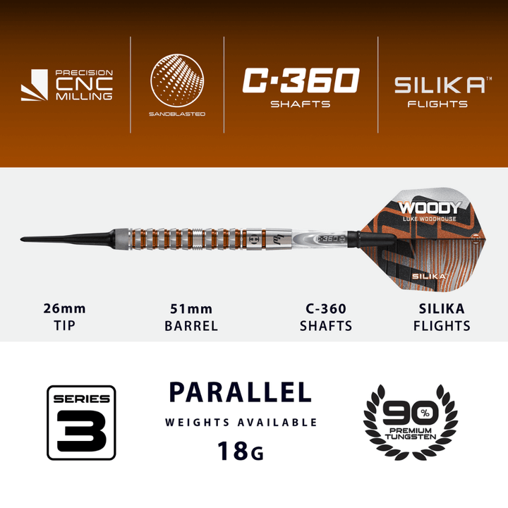 Harrows Luke Woodhouse Series 3 Softdarts Abmessungen