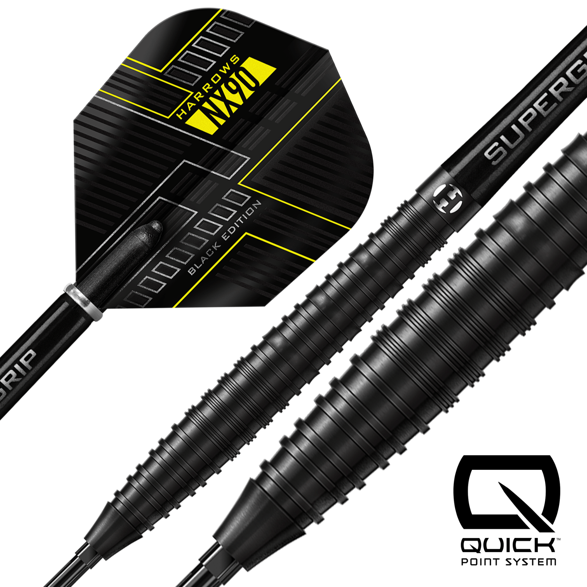Harrows NX90 Black Edition Quick Point Steeldarts Details Barrel