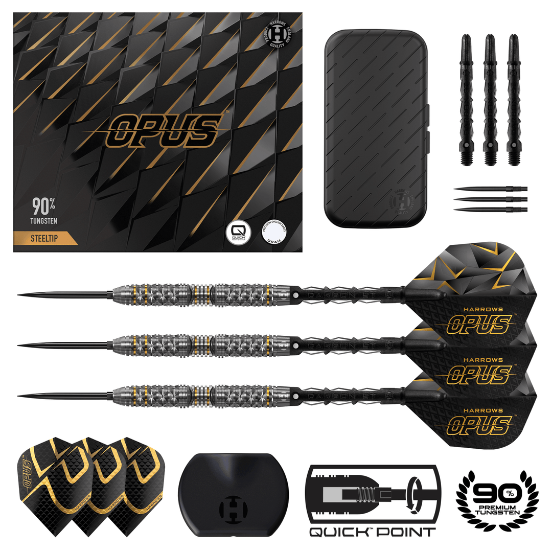 Harrows Opus Quick Point Steeldarts Packungsinhalt