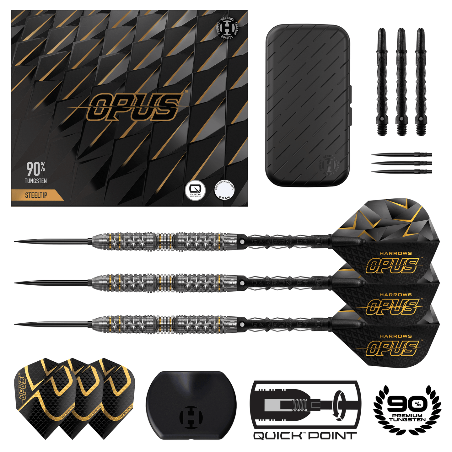 Harrows Opus Quick Point Steeldarts Packungsinhalt