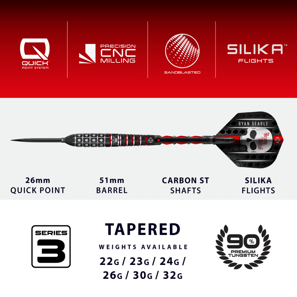 Harrows Ryan Searle Series 3 QP Steeldarts Abmessungen