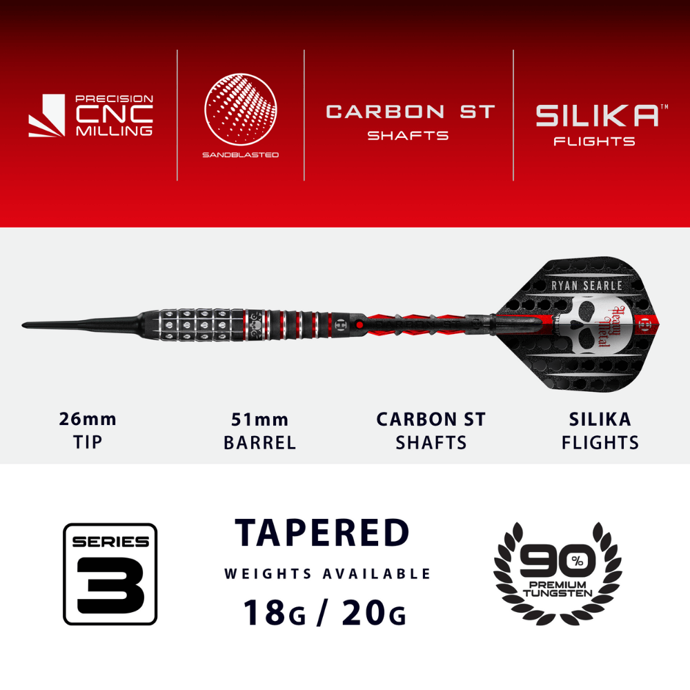 Harrows Ryan Searle Series 3 Softdarts Abmessungen