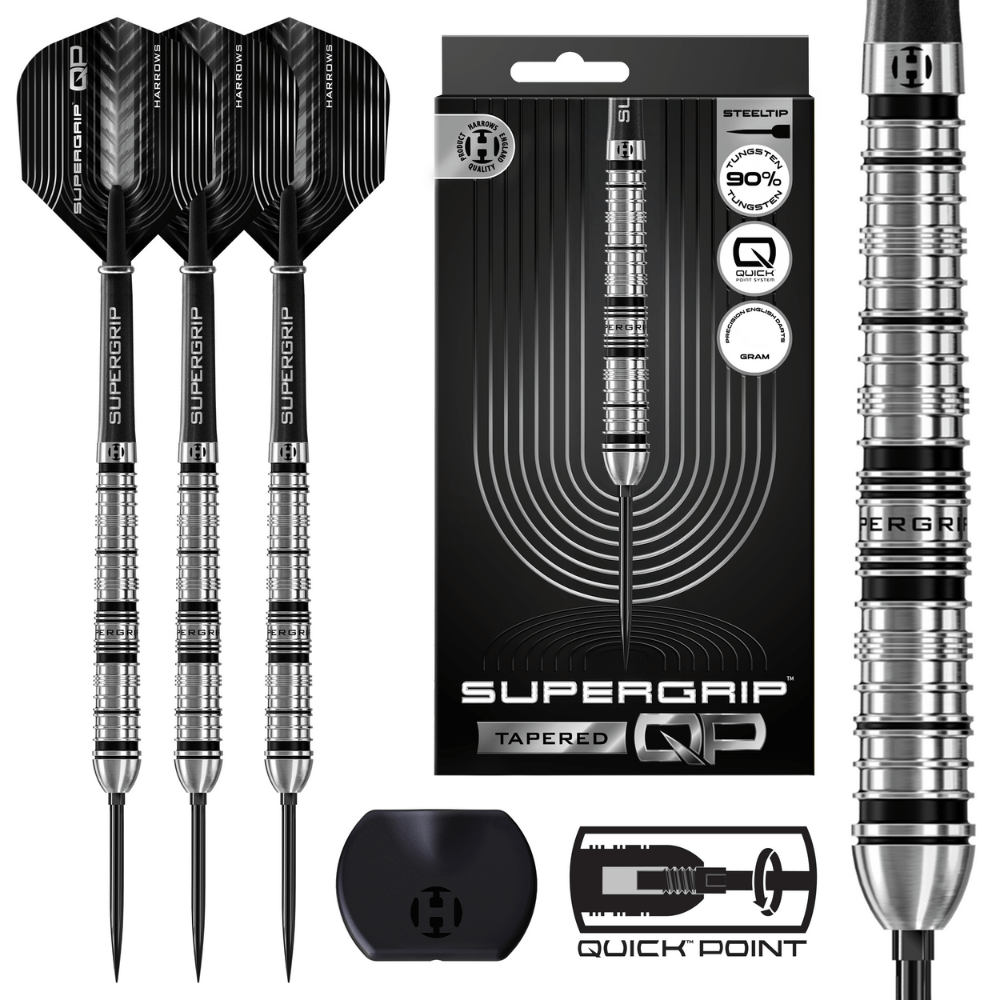 Harrows Supergrip Tapered QP Steeldarts Lieferumfang