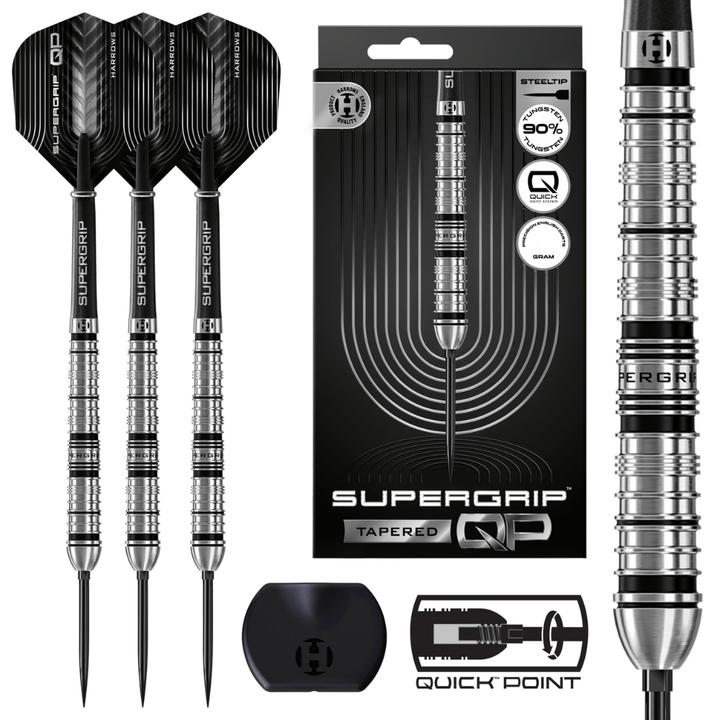 Harrows Supergrip Tapered QP Steeldarts Lieferumfang