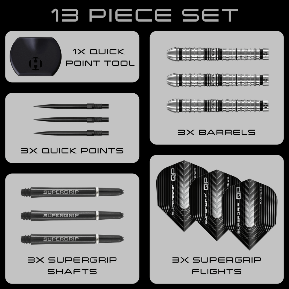 Harrows Supergrip Tapered QP Steeldarts Set