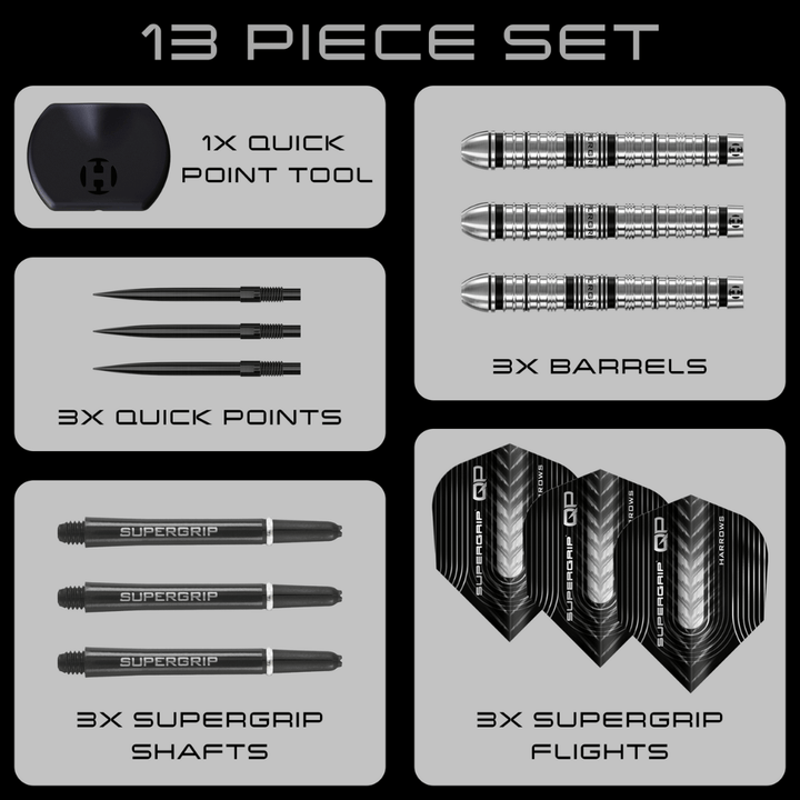 Harrows Supergrip Tapered QP Steeldarts Set