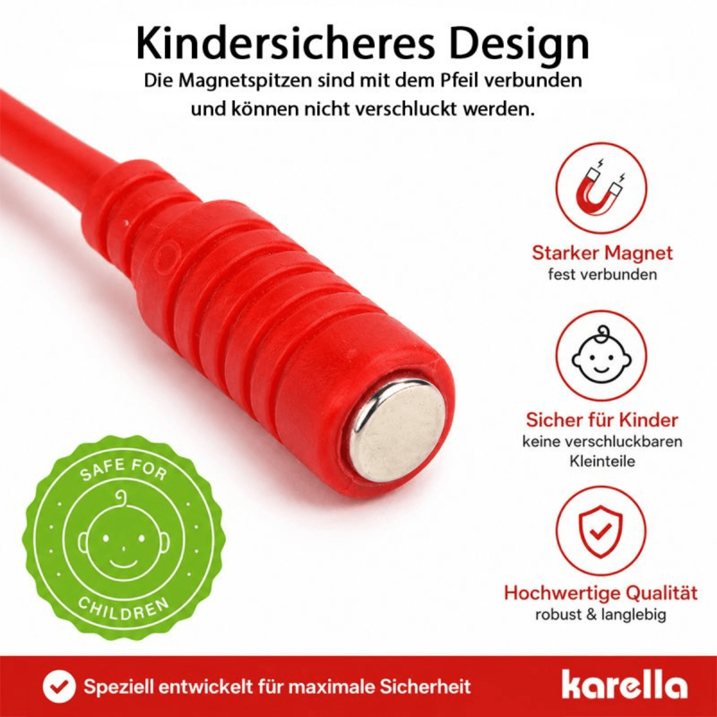 Karella Magnet Dartpfeile - gelb Detail Dart