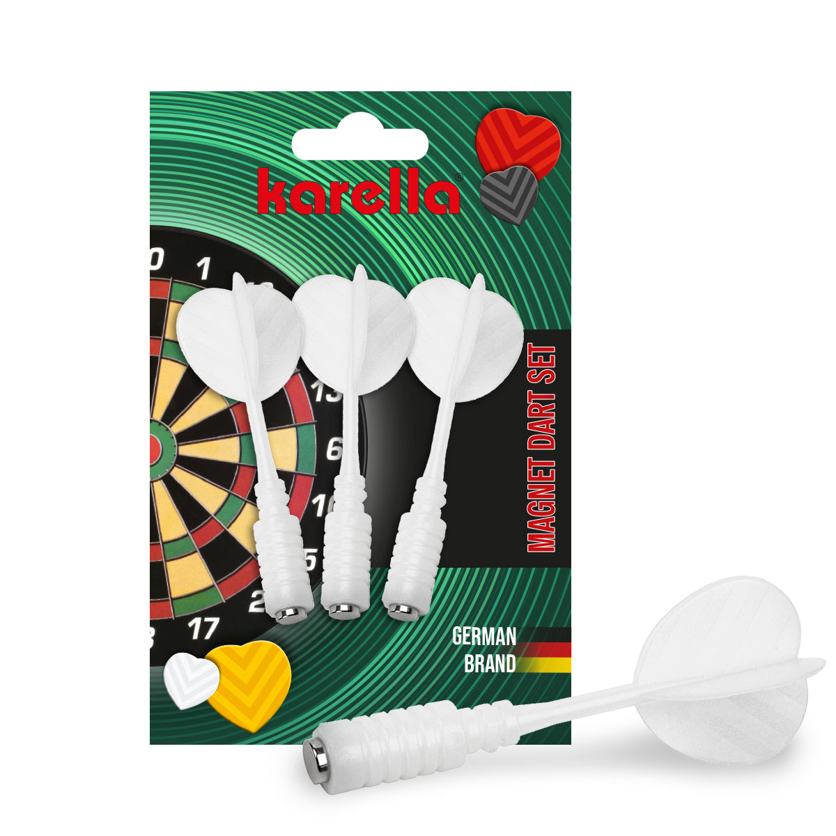 Karella Magnet Dartpfeile - weiß
