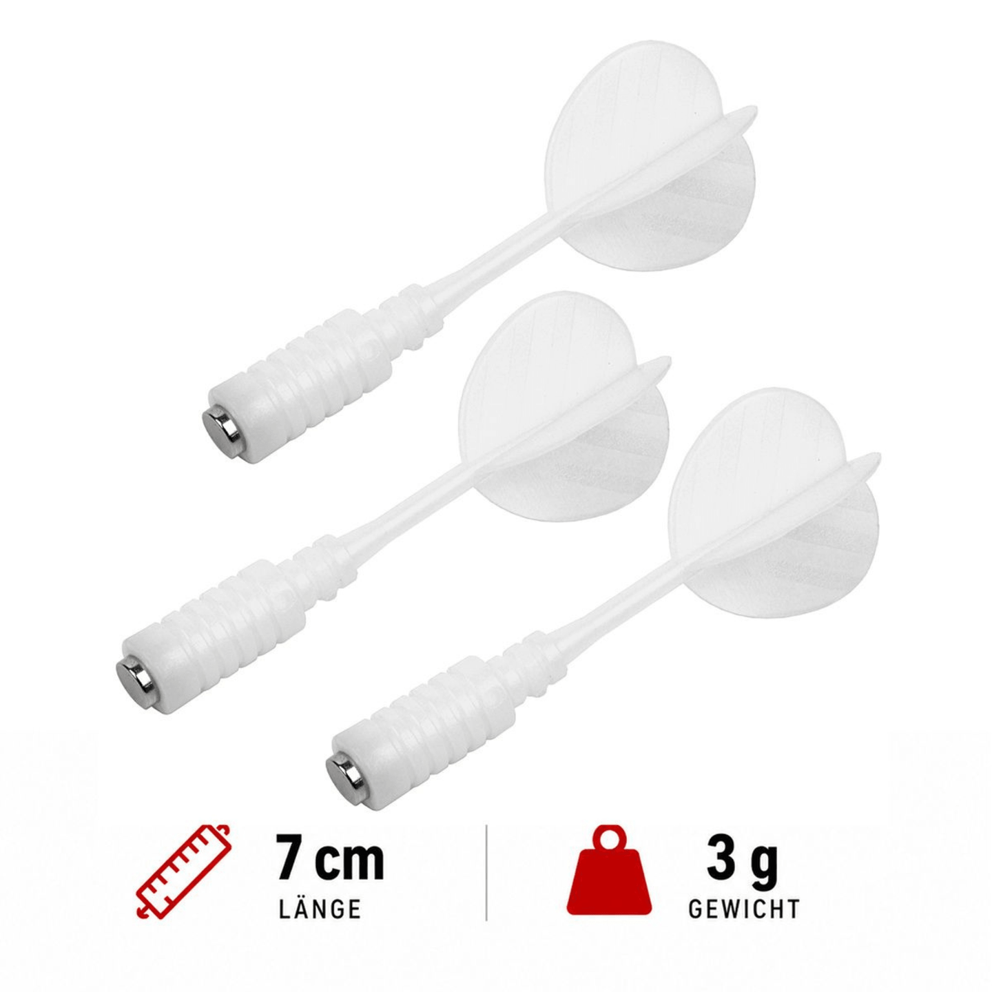 Karella Magnet Dartpfeile - weiß Set