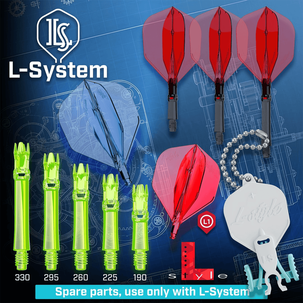 L-Style L-System Spare Flight L1 Clear Red - 1 Stück Auswahl
