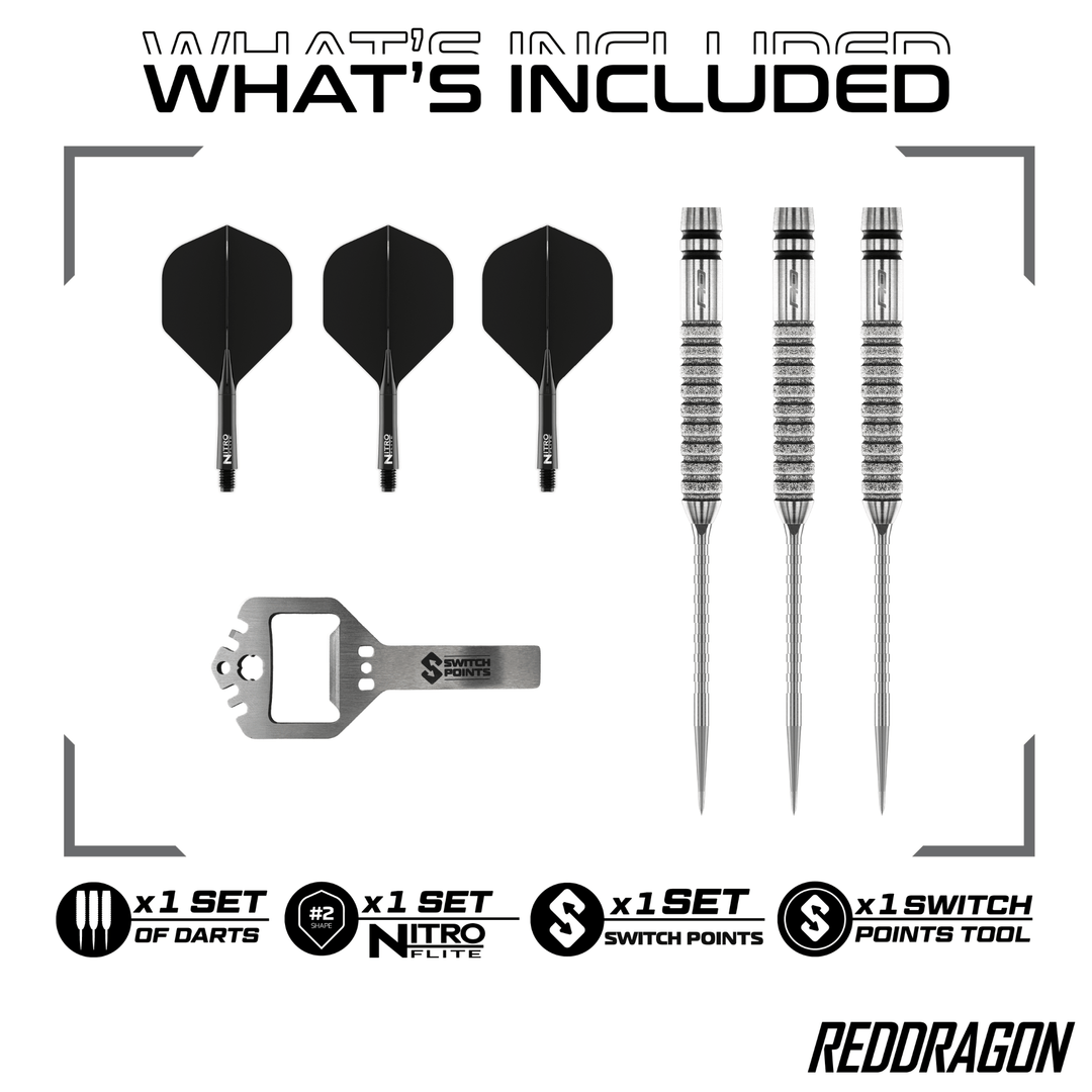 Red Dragon Gian van Veen Tour Edition Switch Point Steeldarts Package Contents