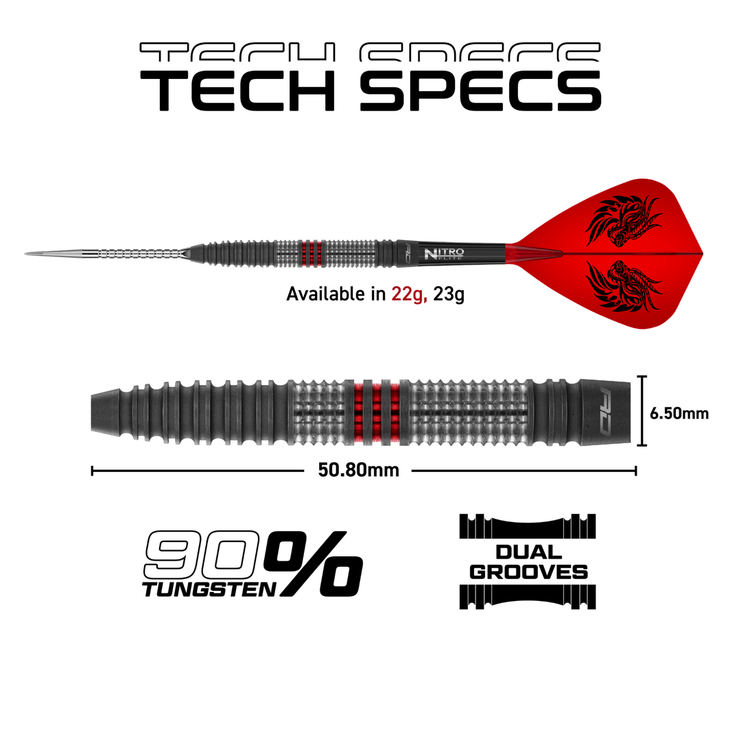 Red Dragon Jonny Clayton Hiraeth Switch Point steel darts dimensions 22g