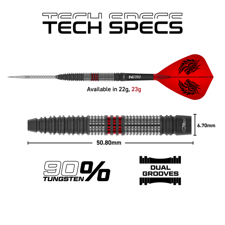 Red Dragon Jonny Clayton Hiraeth Switch Point Steeldarts dimensions 23g