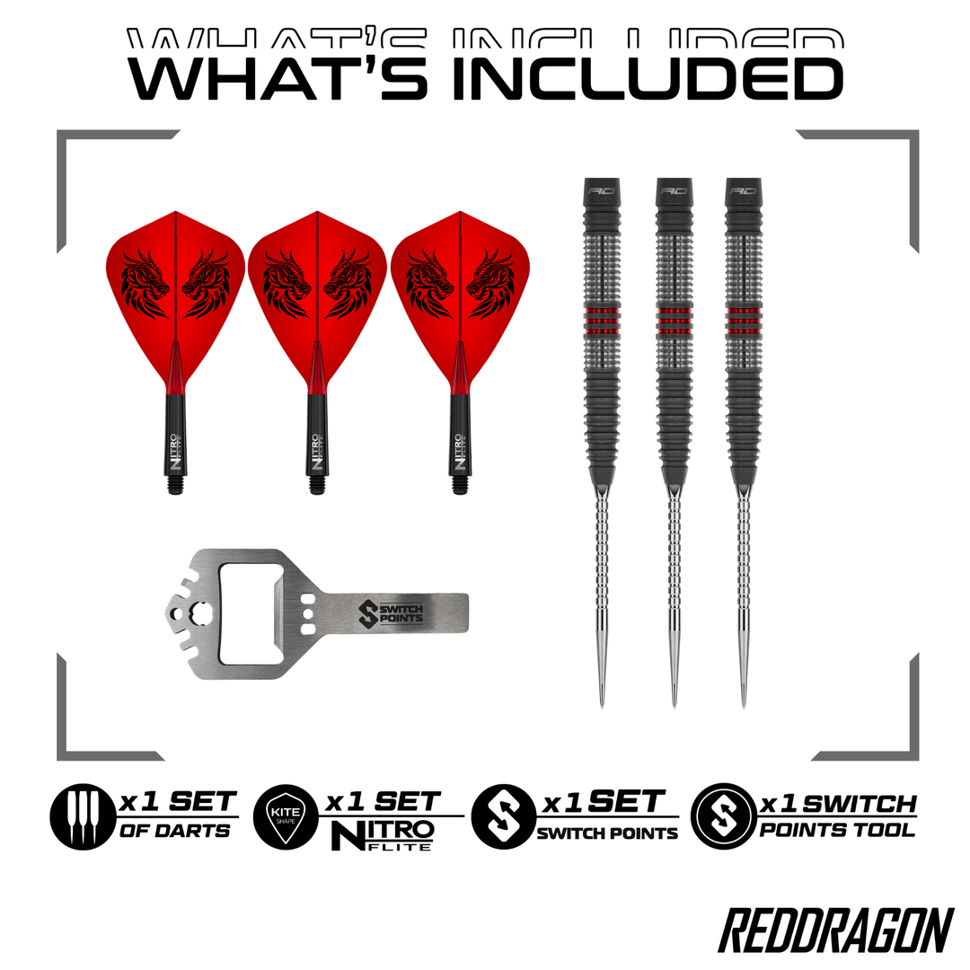 Red Dragon Jonny Clayton Hiraeth Switch Point Steeldarts Package Contents