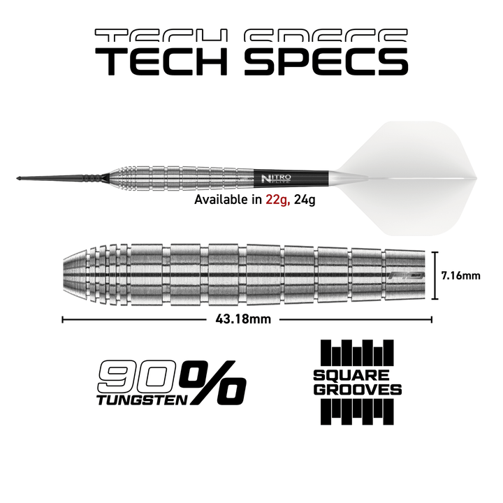 Red Dragon Luke Humphries TX1 Pioneer Switch Point steel darts dimensions 22g