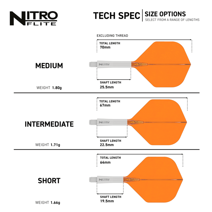 Red Dragon Nitro Flite System White & Orange Sizes