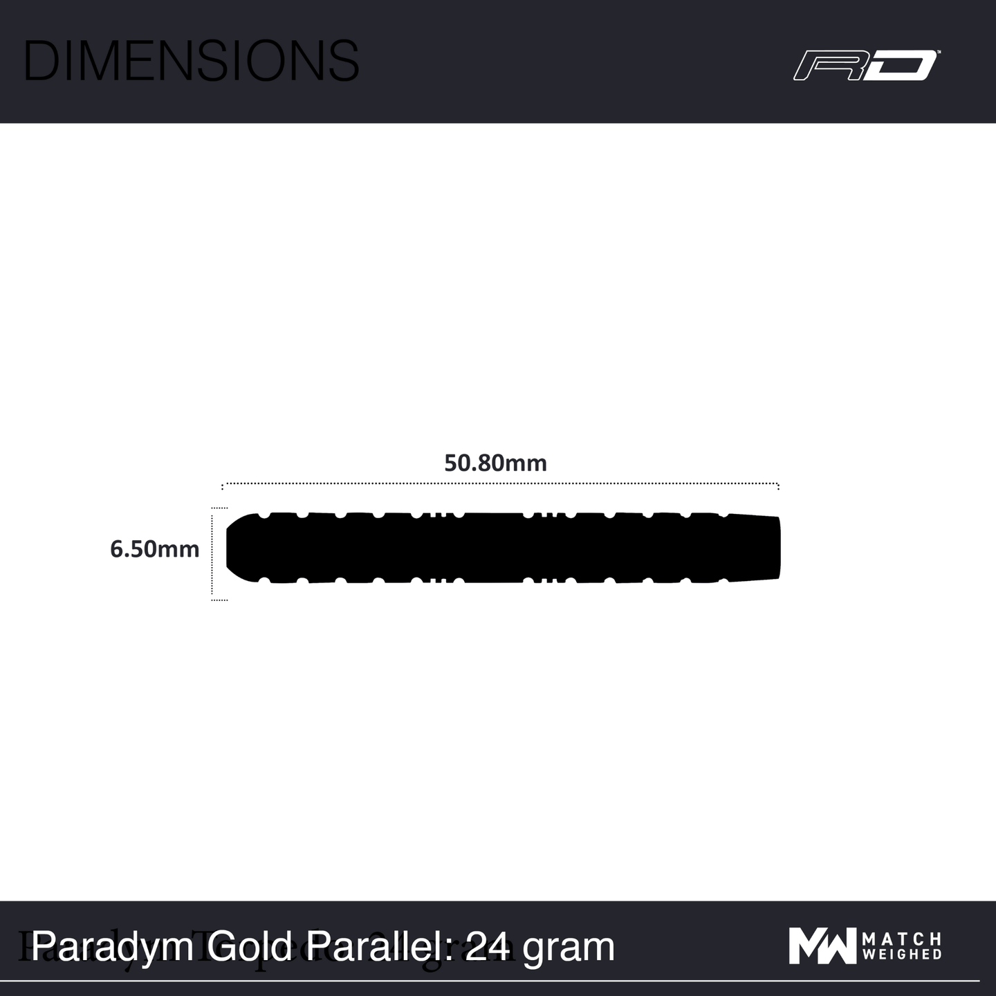 Red Dragon Paradym Gold Parallel Steeldarts Maße 24g