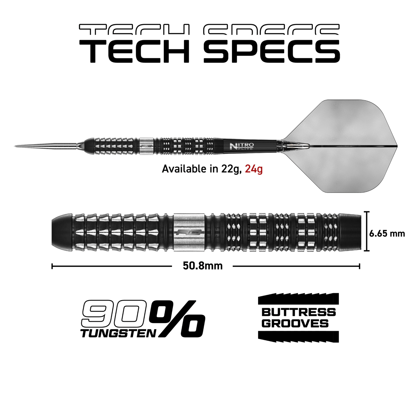 Red Dragon Recon Parallel Switch Point Steeldarts Maße 24g