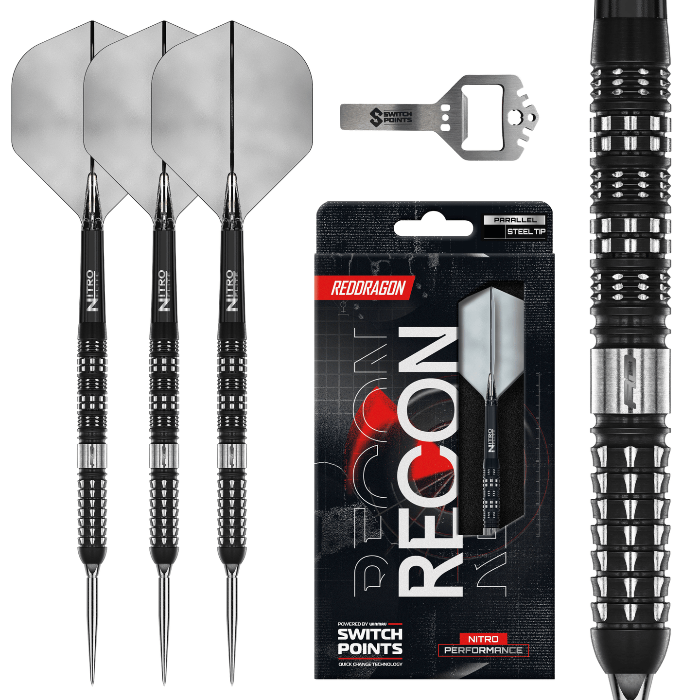 Red Dragon Recon Parallel Switch Point Steeldarts Verpackung