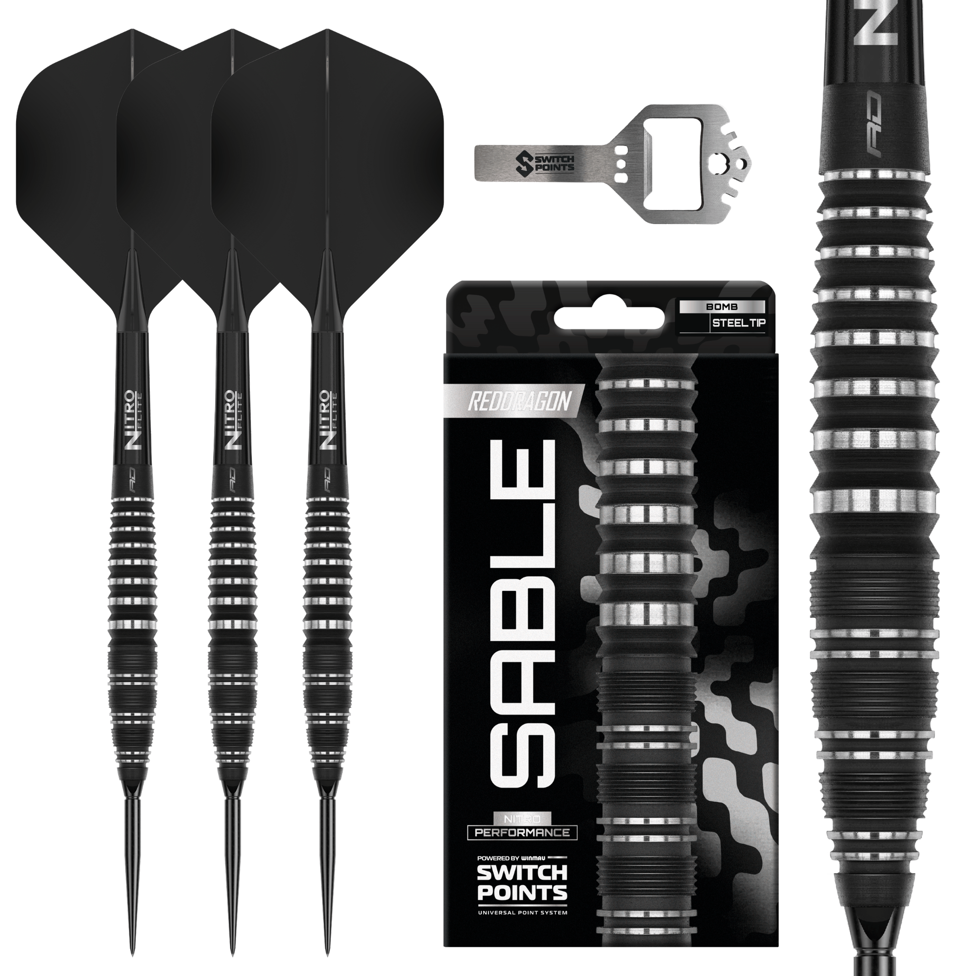 Red Dragon Sable Bomb Switch Point Steeldarts Verpackung