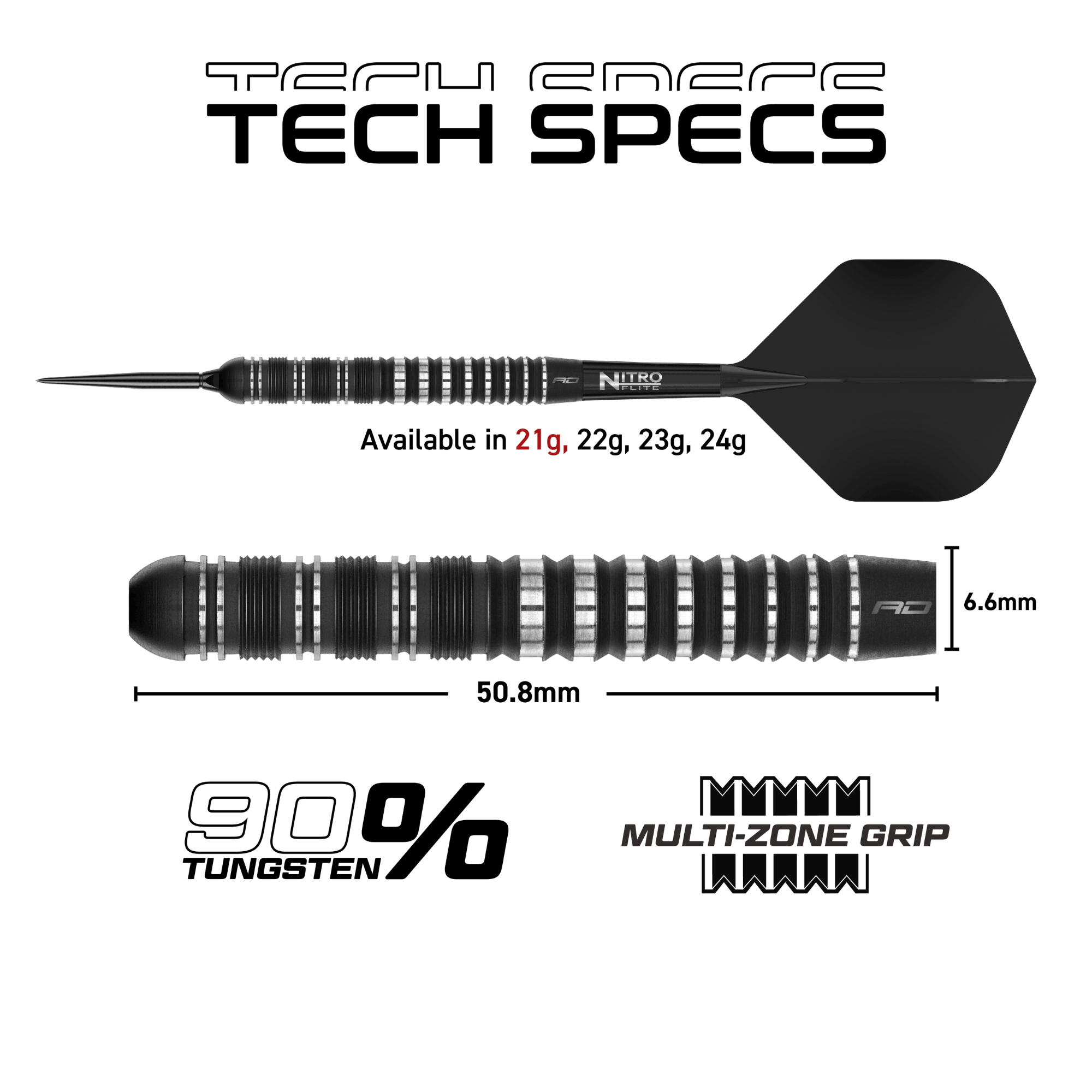 Red Dragon Sable Parallel Switch Point Steeldarts Maße 21g