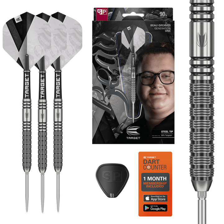 Target Beau Greaves G1 Swiss Point Steeldarts Lieferumfang