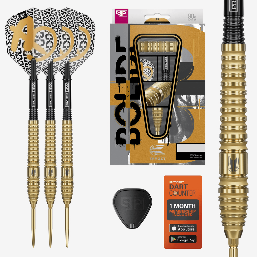 Target Bolide Envy 03 Swiss Point Steeldarts package contents