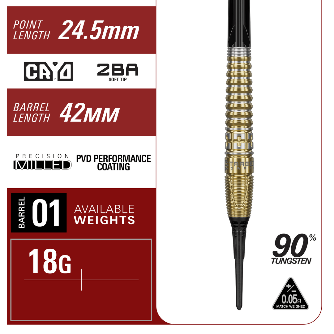 Target Japan Harith Lim Prime Series Hot Shot Gen 3 Softdarts Dimensions Barrel