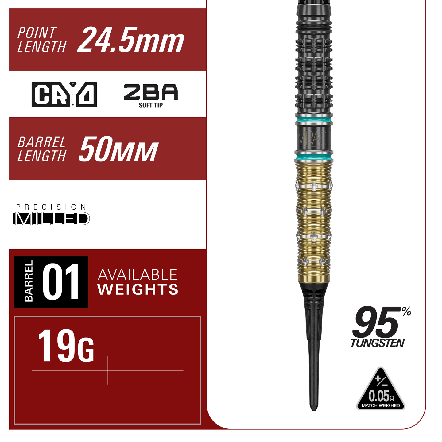 Target Japan Mikuru Suzuki The Miracle Gen 7.5 Softdarts Maße Barrel
