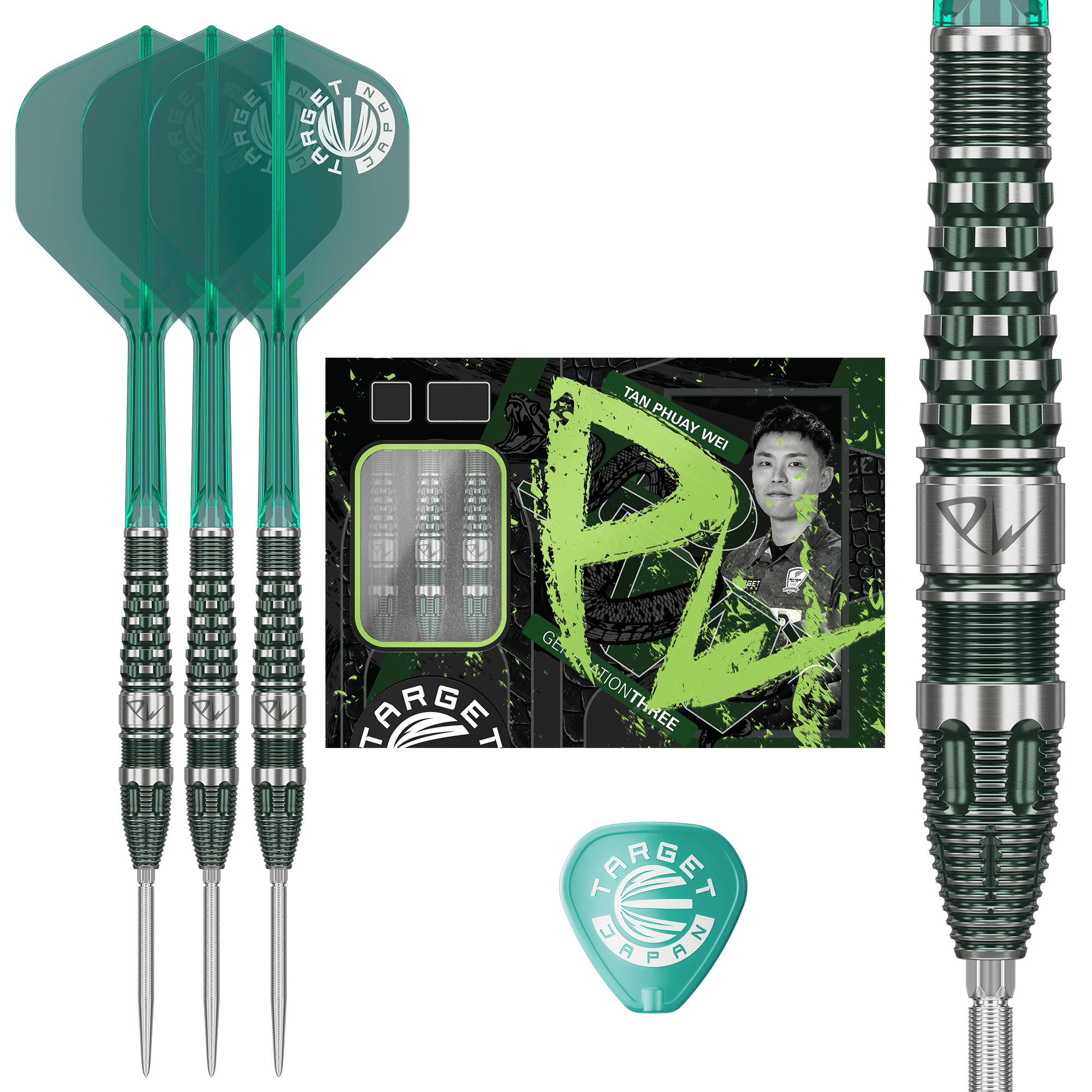 Target Japan Tan Phuay Wei Prime Series PW Gen 3 Swiss Point Steeldarts Packungsinhalt
