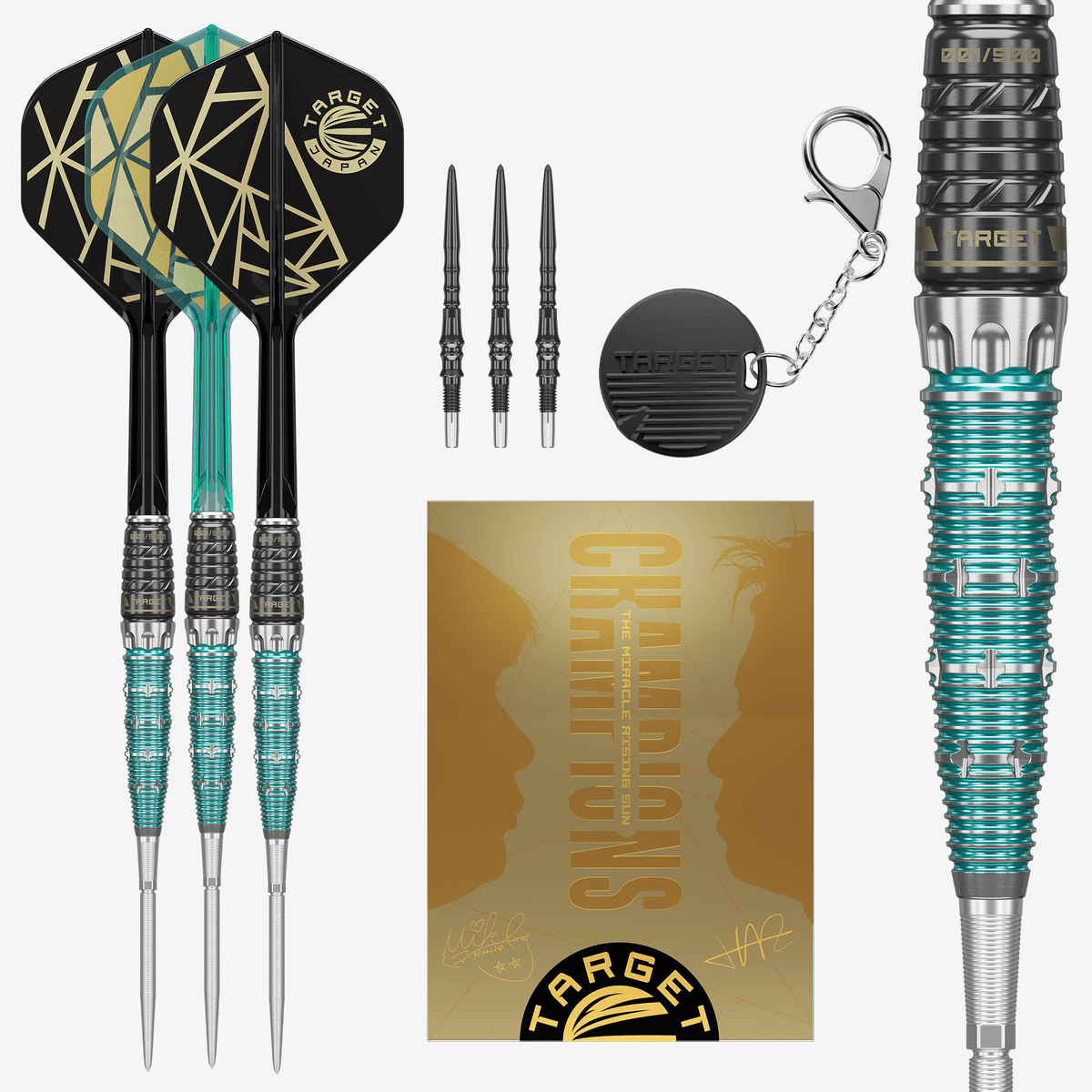 Target Japan The Miracle Rising Sun Swiss Point Steeldarts Packungsinhalt