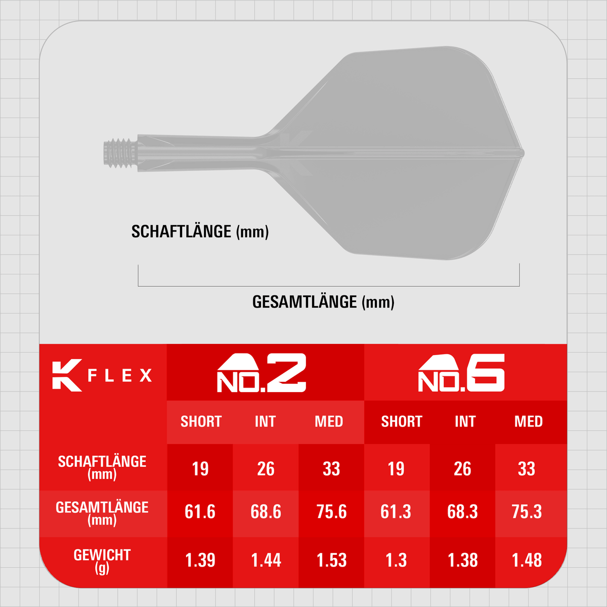 Target K-Flex Flight NO6 - Schwarz Maße
