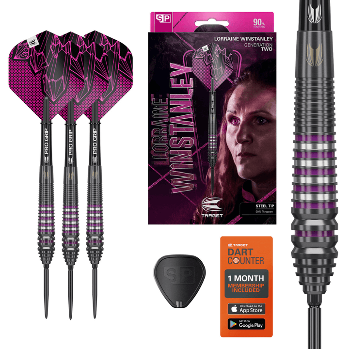 Target Lorraine Winstanley G2 Swiss Point Steeldarts Lieferumfang