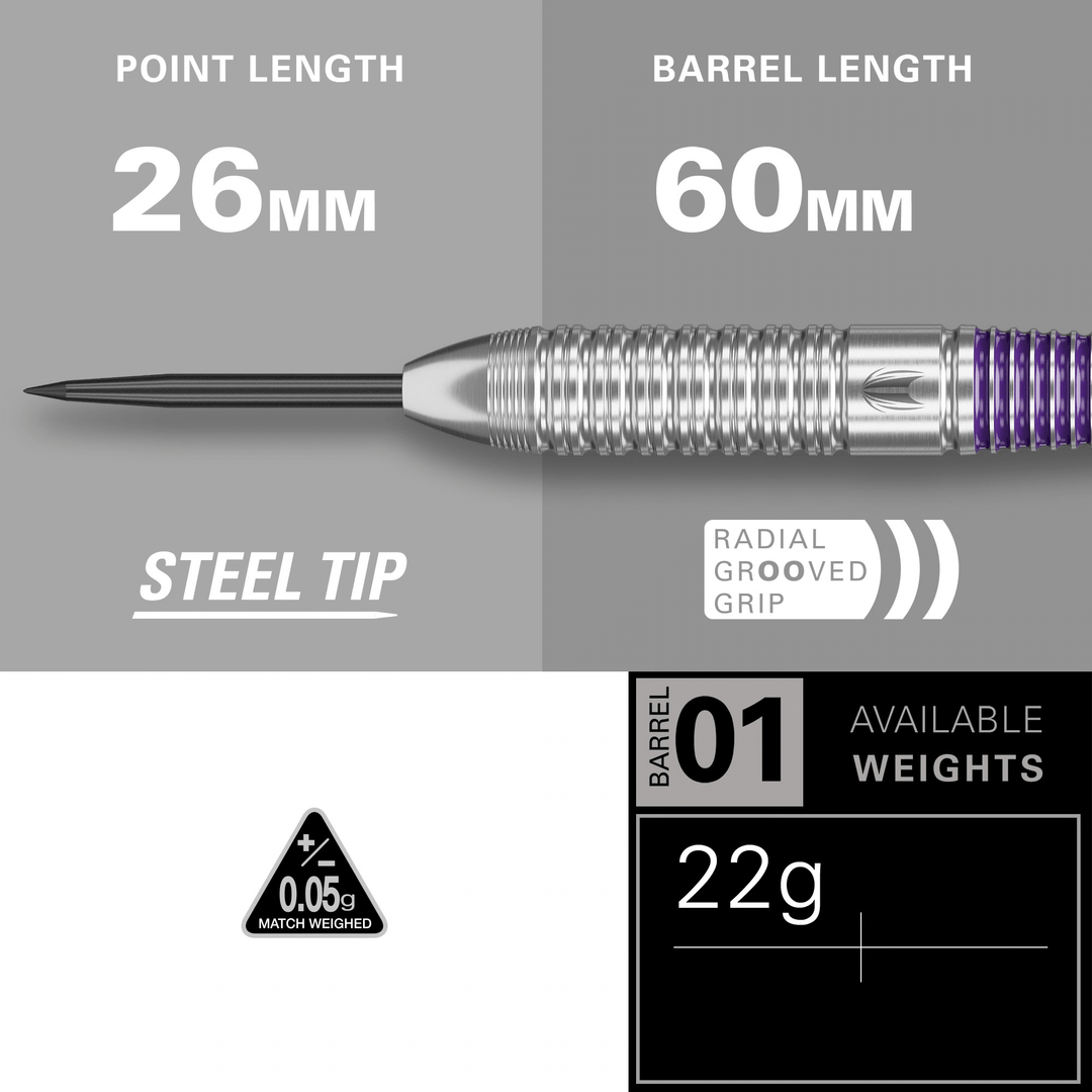Target Luke Littler Brass Steeldarts Dimensions Tip and Barrel
