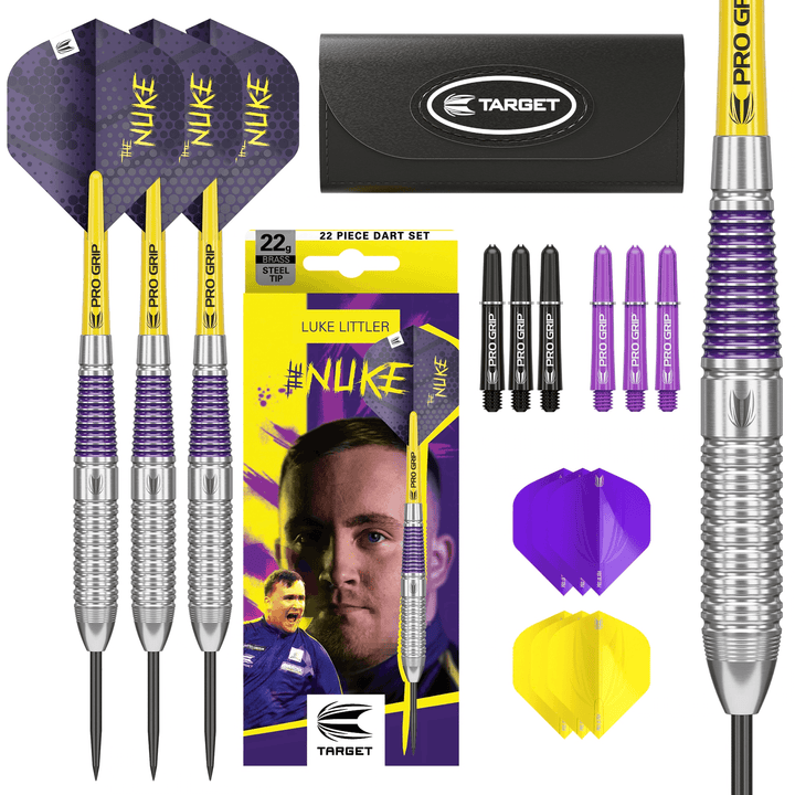 Target Luke Littler Brass Steeldarts Package Contents