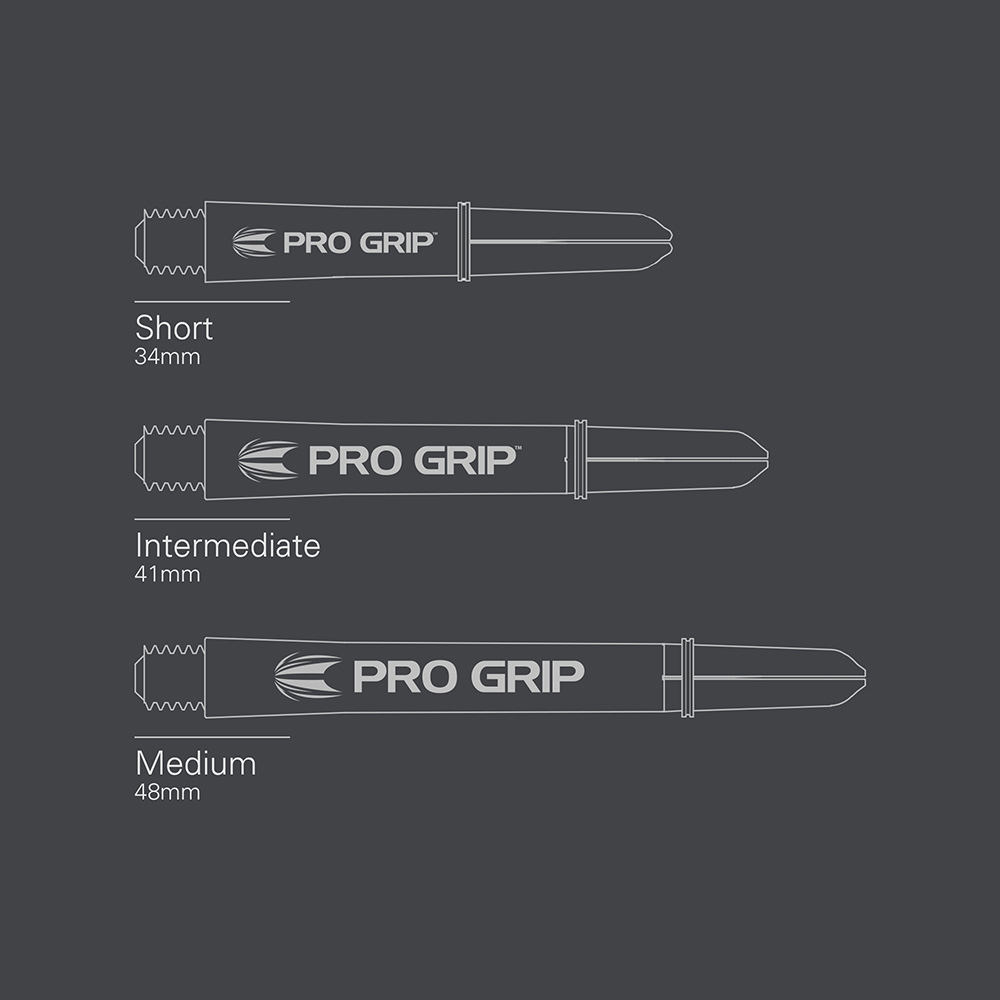 Target Pro Grip Shafts - Transparent (9Stück) Maße