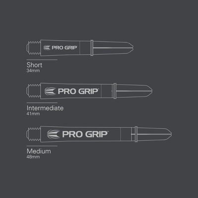 Target Pro Grip Spin Shafts - Schwarz (9 Stück) Maße