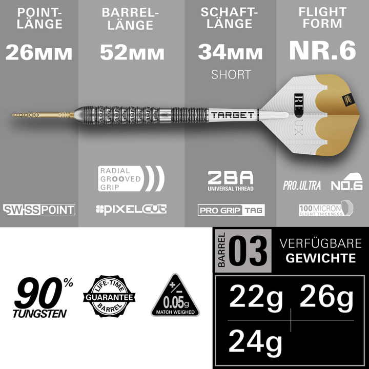 Target Redux 03 Swiss Point Steeldarts Längen