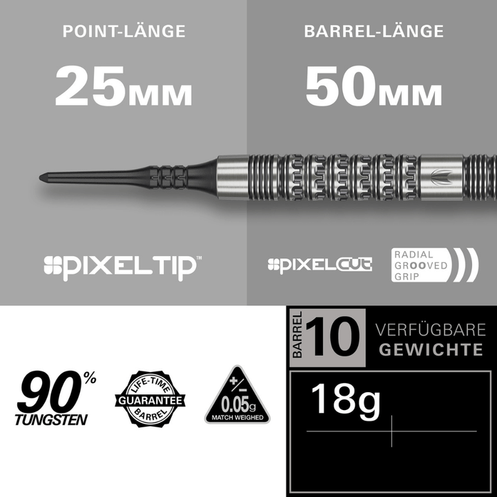 Target Redux 10 Softdarts Längen Point, Barrel